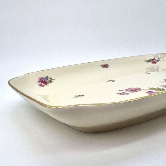VTG Rosenthal Primrose Porcelain Floral Serving Platter Ivory Gold Trim Germany - Picture 5 of 8